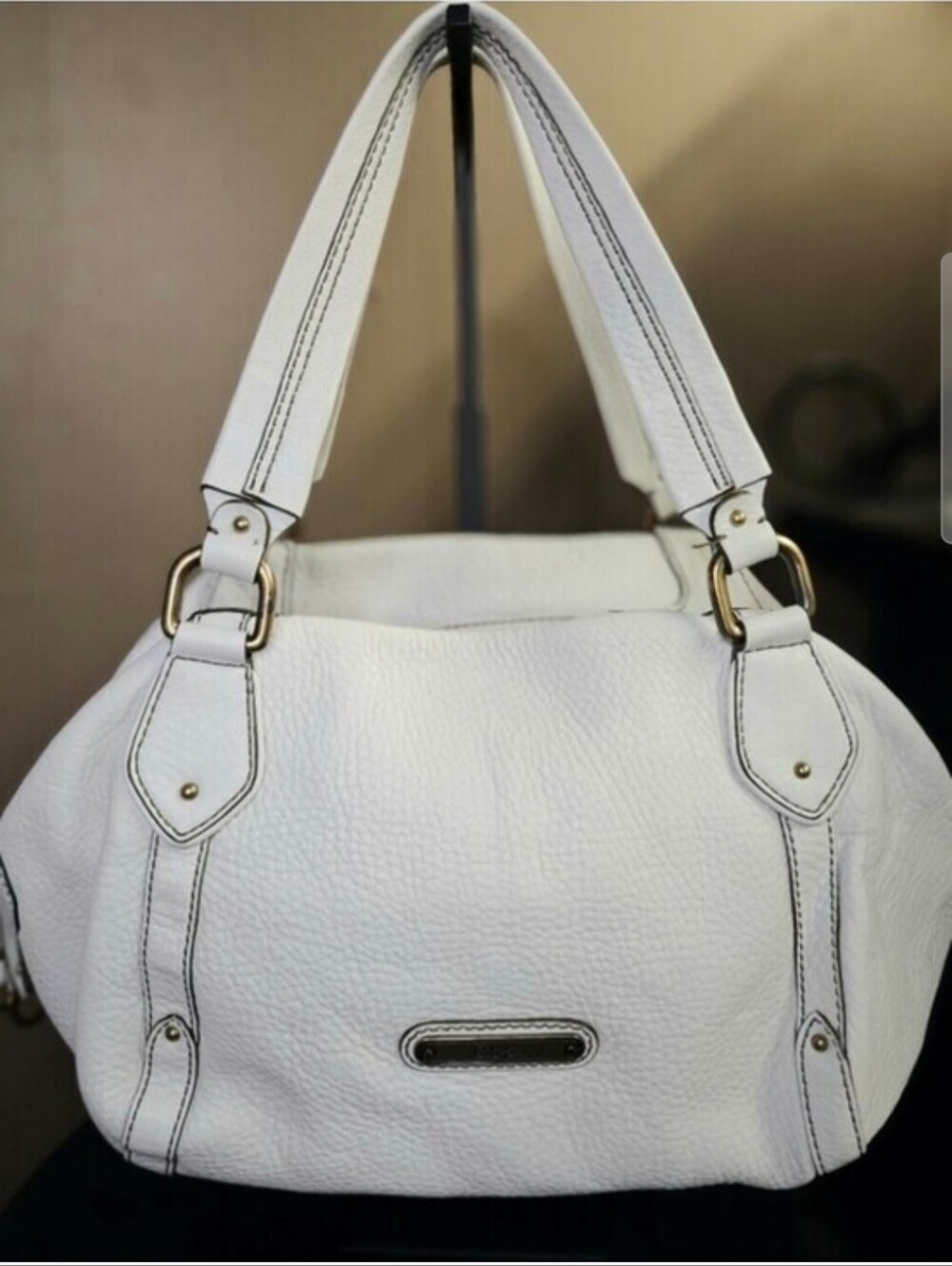 Cole Haan Village Phoebe Leather Satchel- Dove White